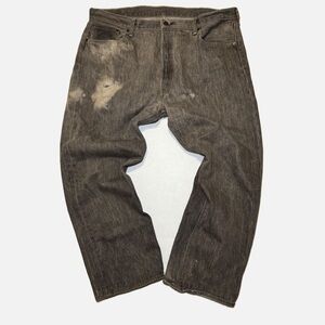 Levi's 501 Jeans Men's Size 42x30 Bleach Distressed Faded Black/Gray Y2K